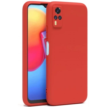 Mey İthalat®  Vivo Y53S Kılıf Nano içi Kadife Silikon - Kırmızı
