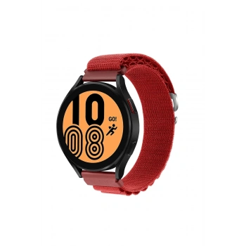 Mey İthalat®  Watch 20mm KR410 Kumaş Kordon - Kırmızı