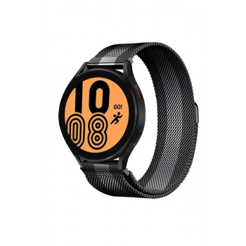 Mey İthalat®  Watch 20mm Metal Mıknatıslı Kordon - Siyah-Beyaz
