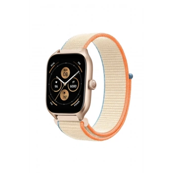 Mey İthalat®  Watch 22mm Hasırlı Cırtcırtlı Kordon - Krem