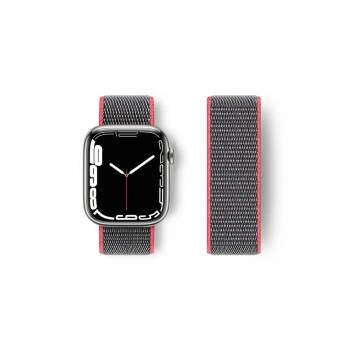 Mey İthalat®   Watch 38mm Hasırlı Cırtcırtlı Kordon - Pembe