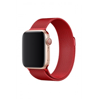 Mey İthalat®   Watch 38mm Metal Mıknatıslı Kordon - Kırmızı