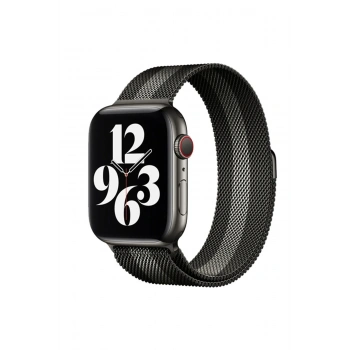 Mey İthalat®   Watch 38mm Metal Mıknatıslı Kordon - Siyah-Beyaz