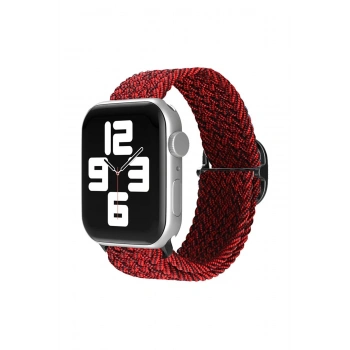 Mey İthalat®   Watch 38mm Star Kordon - Siyah-Bordo