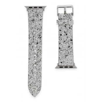 Mey İthalat®   Watch 38mm Starry Taşlı Kordon - Gümüş