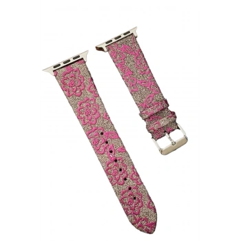 Mey İthalat®   Watch 42mm Creeper Desenli Kordon - Pembe