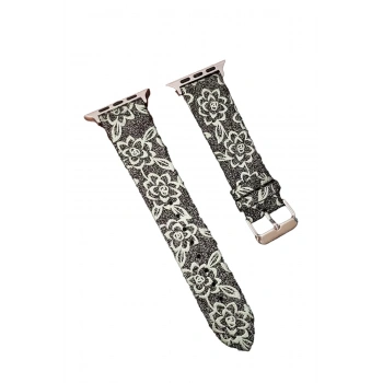 Mey İthalat®   Watch 42mm Creeper Desenli Kordon - Siyah
