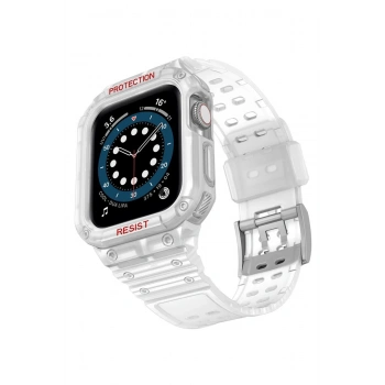 Mey İthalat®   Watch 42mm KR401 Silikon Kordon - Şeffaf