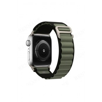 Mey İthalat®   Watch 42mm Mountain Kordon - Siyah-Yeşil