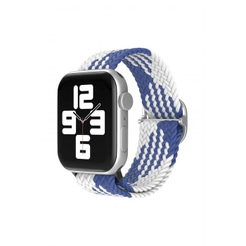 Mey İthalat®   Watch 42mm Star Kordon - Mavi-Beyaz