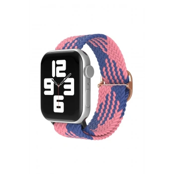 Mey İthalat®   Watch 42mm Star Kordon - Pembe-Mavi