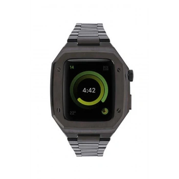 Mey İthalat®   Watch 44mm Metal Petek Kasalı Kordon - Siyah