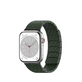 Mey İthalat®   Watch 45mm Carbon Steel Kordon - Koyu Yeşil