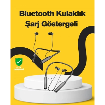 Mey İthalat® Y12 Bluetooth Boyun Bantlı Kulaklık – 100 Saat Pil, Bluetooth 5.3, Dokunmatik Kontrol