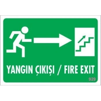 Mey İthalat® Yangın Çıkışı Uyarı Levhası 17,5x25 KOD:929