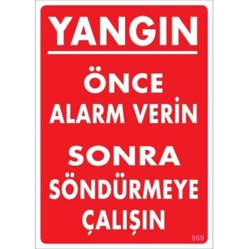 Mey İthalat® Yangın Nasıl Söndürülür Uyarı Levhası 25x35 KOD:869