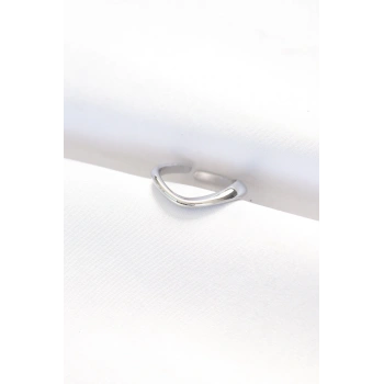 Mey İthalat® Yassı Silver Renk Ayarlanabilir Yüzük