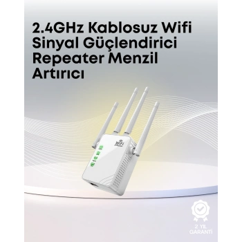 Mey İthalat® Yüksek Hızlı Parazit Önleyici WiFi Repeater Router