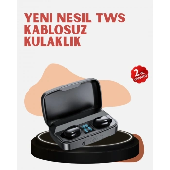 Mey İthalat® Yüksek Kapasiteli A10s TWS Kablosuz Kulaklık Dokunmatik Kontrol