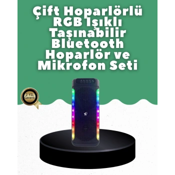 Mey İthalat® Yüksek Ses Güçlü Kablosuz Hoparlör  Karaoke Mikrofonlu