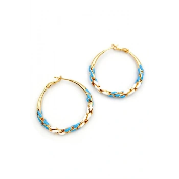 Mineli Halka Küpe - Mavi