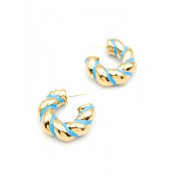 Mineli Halka Küpe - Mavi