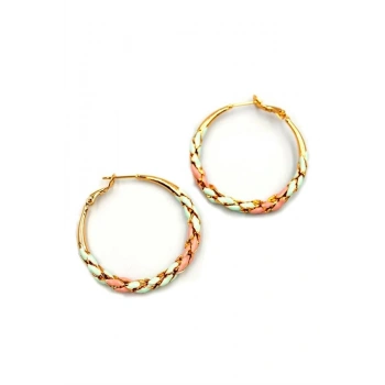 Mineli Halka Küpe - Pembe