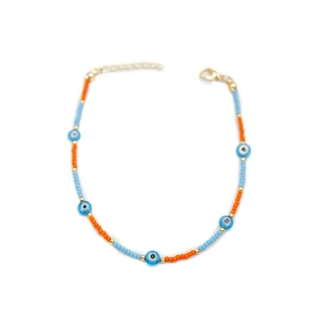 Nazar Boncuklu  Halhal - Mavi