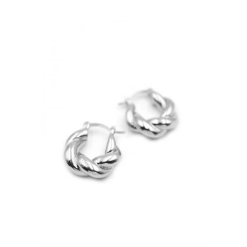 Örgü Halka Küpe - Gümüş