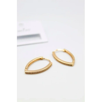 Oval Halka Küpe - Altın