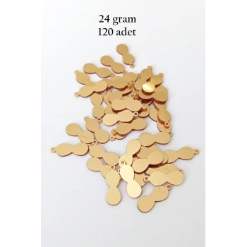 Oya Abiye Bileklik Kolye Pleksi Metalik Plastik Pul Altın Renk 24 gram 120 adet - BNC540