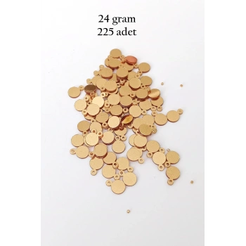 Oya Abiye Bileklik Kolye Pleksi Metalik Plastik Pul Altın Renk 24 gram 225 adet - BNC553