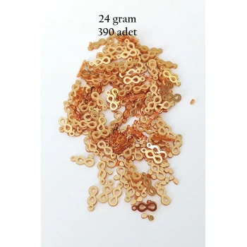 Oya Abiye Bileklik Kolye Pleksi Metalik Plastik Pul Altın Renk 24 gram 390 adet - BNC547