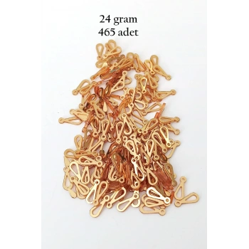 Oya Abiye Bileklik Kolye Pleksi Metalik Plastik Pul Altın Renk 24 gram 465 adet - BNC542