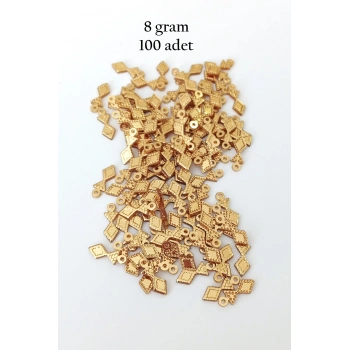 Oya Abiye Bileklik Kolye Pleksi Metalik Plastik Pul Altın Renk 8 gram 100 adet - BNC476