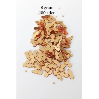 Oya Abiye Bileklik Kolye Pleksi Metalik Plastik Pul Altın Renk 8 gram 100 adet - BNC492