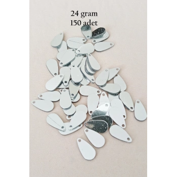 Oya Abiye Bileklik Kolye Pleksi Metalik Plastik Pul Gümüş Renk 24 gram 150 adet - BNC591