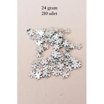 Oya Abiye Bileklik Kolye Pleksi Metalik Plastik Pul Gümüş Renk 24 gram 210 adet - BNC562