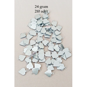 Oya Abiye Bileklik Kolye Pleksi Metalik Plastik Pul Gümüş Renk 24 gram 210 adet - BNC590