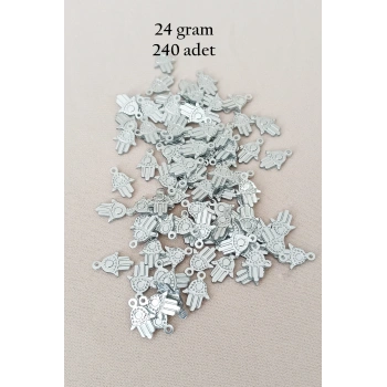 Oya Abiye Bileklik Kolye Pleksi Metalik Plastik Pul Gümüş Renk 24 gram 240 adet - BNC586