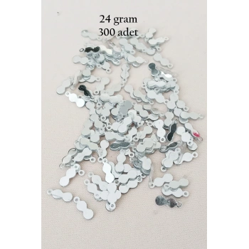 Oya Abiye Bileklik Kolye Pleksi Metalik Plastik Pul Gümüş Renk 24 gram 300 adet - BNC568