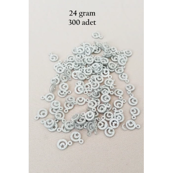 Oya Abiye Bileklik Kolye Pleksi Metalik Plastik Pul Gümüş Renk 24 gram 300 adet - BNC576