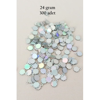 Oya Abiye Bileklik Kolye Pleksi Metalik Plastik Pul Gümüş Renk 24 gram 300 adet - BNC578