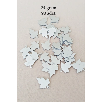 Oya Abiye Bileklik Kolye Pleksi Metalik Plastik Pul Gümüş Renk 24 gram 90 adet - BNC592