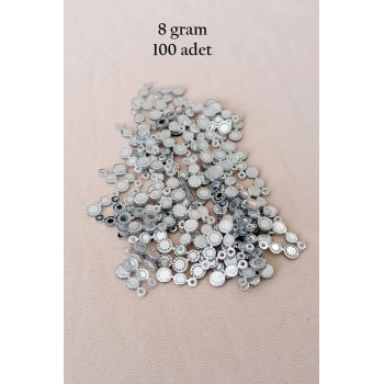 Oya Abiye Bileklik Kolye Pleksi Metalik Plastik Pul Gümüş Renk 8 gram 100 adet - BNC500