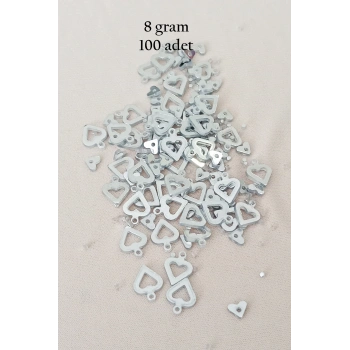 Oya Abiye Bileklik Kolye Pleksi Metalik Plastik Pul Gümüş Renk 8 gram 100 adet - BNC511