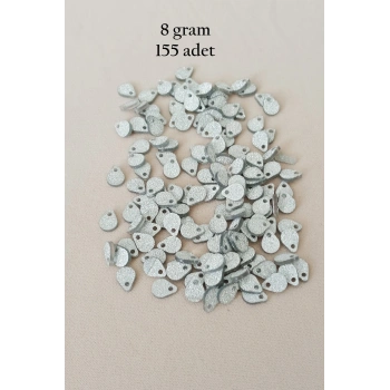 Oya Abiye Bileklik Kolye Pleksi Metalik Plastik Pul Gümüş Renk 8 gram 155 adet - BNC509