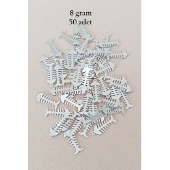 Oya Abiye Bileklik Kolye Pleksi Metalik Plastik Pul Gümüş Renk 8 gram 50 adet - BNC529