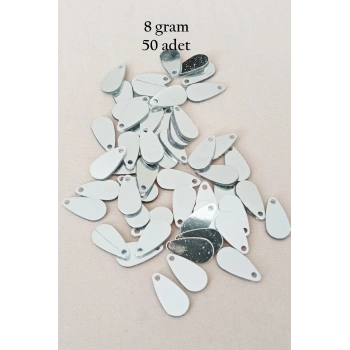 Oya Abiye Bileklik Kolye Pleksi Metalik Plastik Pul Gümüş Renk 8 gram 50 adet - BNC531