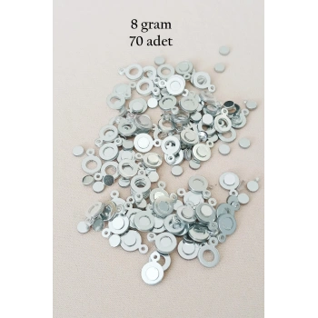 Oya Abiye Bileklik Kolye Pleksi Metalik Plastik Pul Gümüş Renk 8 gram 70 adet - BNC510